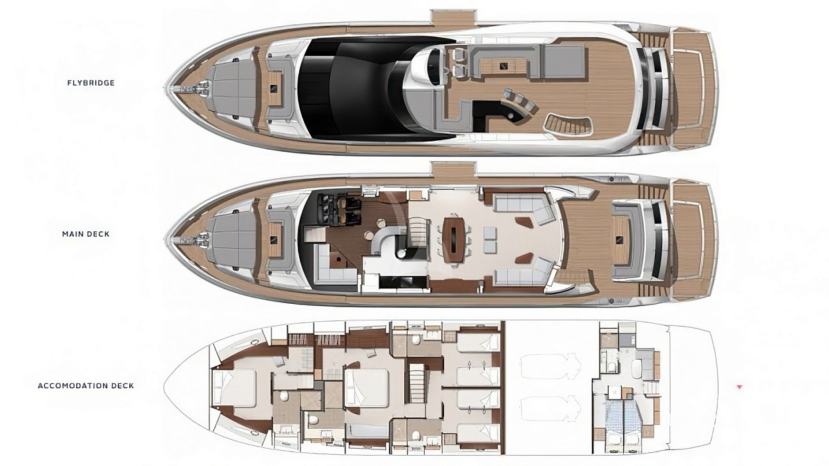 Продается моторная яхта Sunseeker 86 - планы палуб